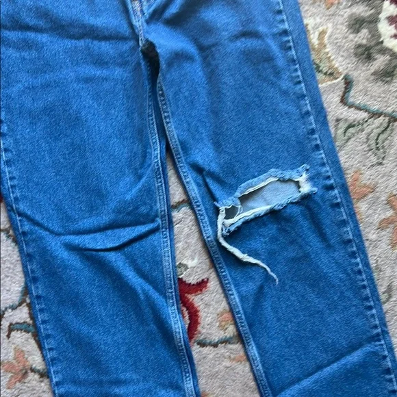 Free People Blue Straight Leg Jeans - Picture 5 of 6